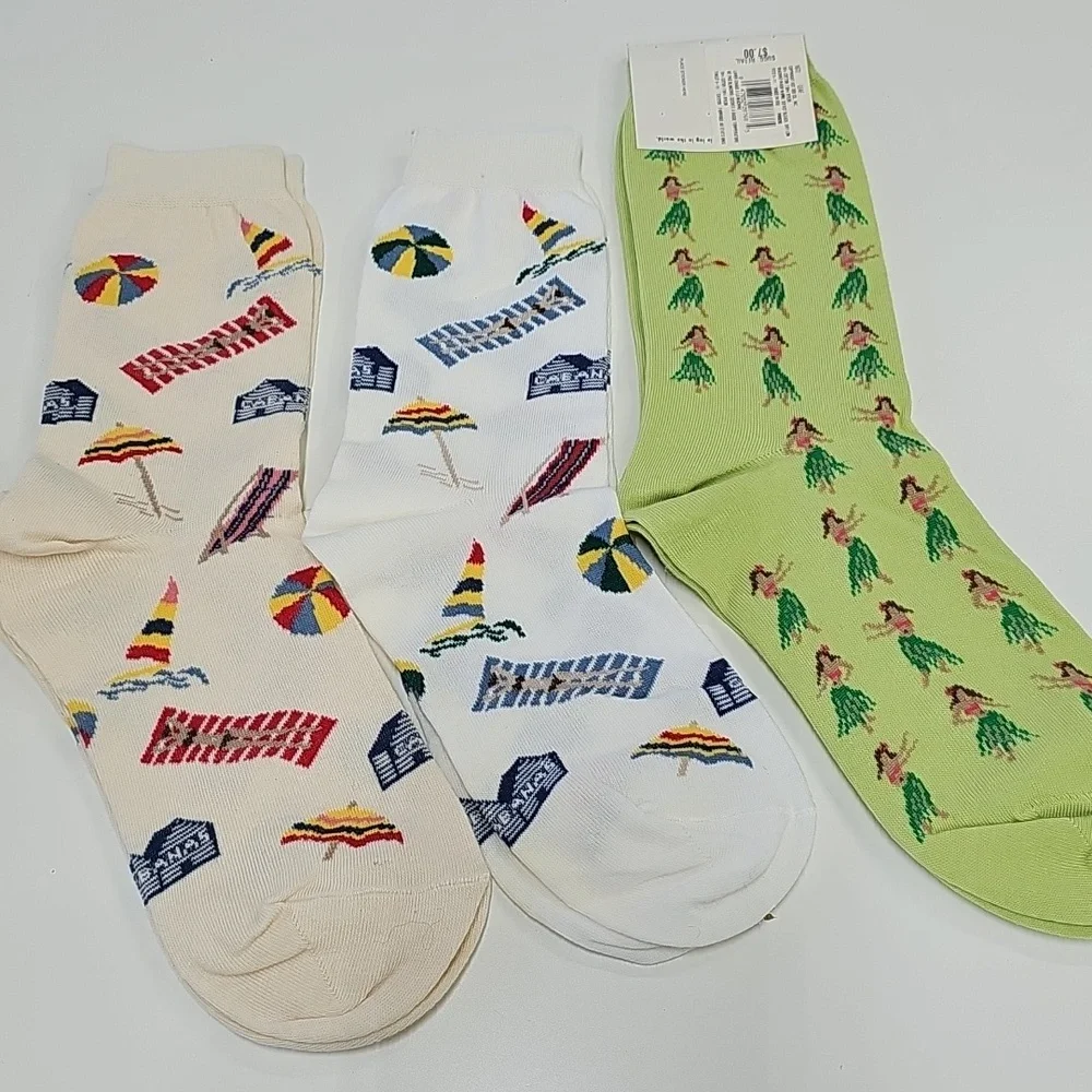 Vtg Hot Sox Summer Themed Socks, Lot‎ Of 3 *READ Description*